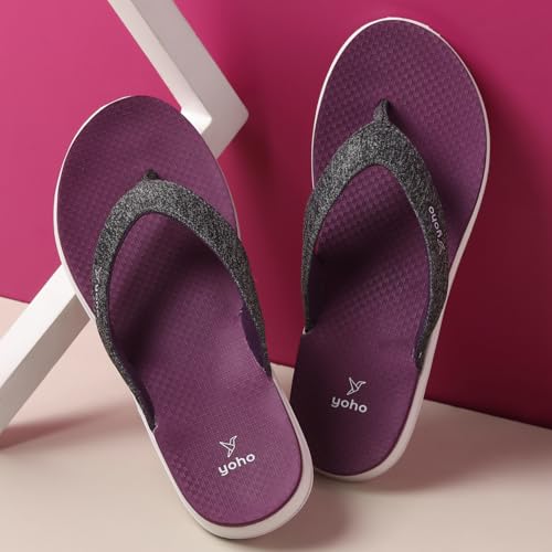 Image of YOHO Fauna 002 V-Strap Slippers for Women | Lightweight EVA Comfort | Platform Sole | Breathable Fabric Upper | Shock Absorption | Water-Resistant | Easy to Style