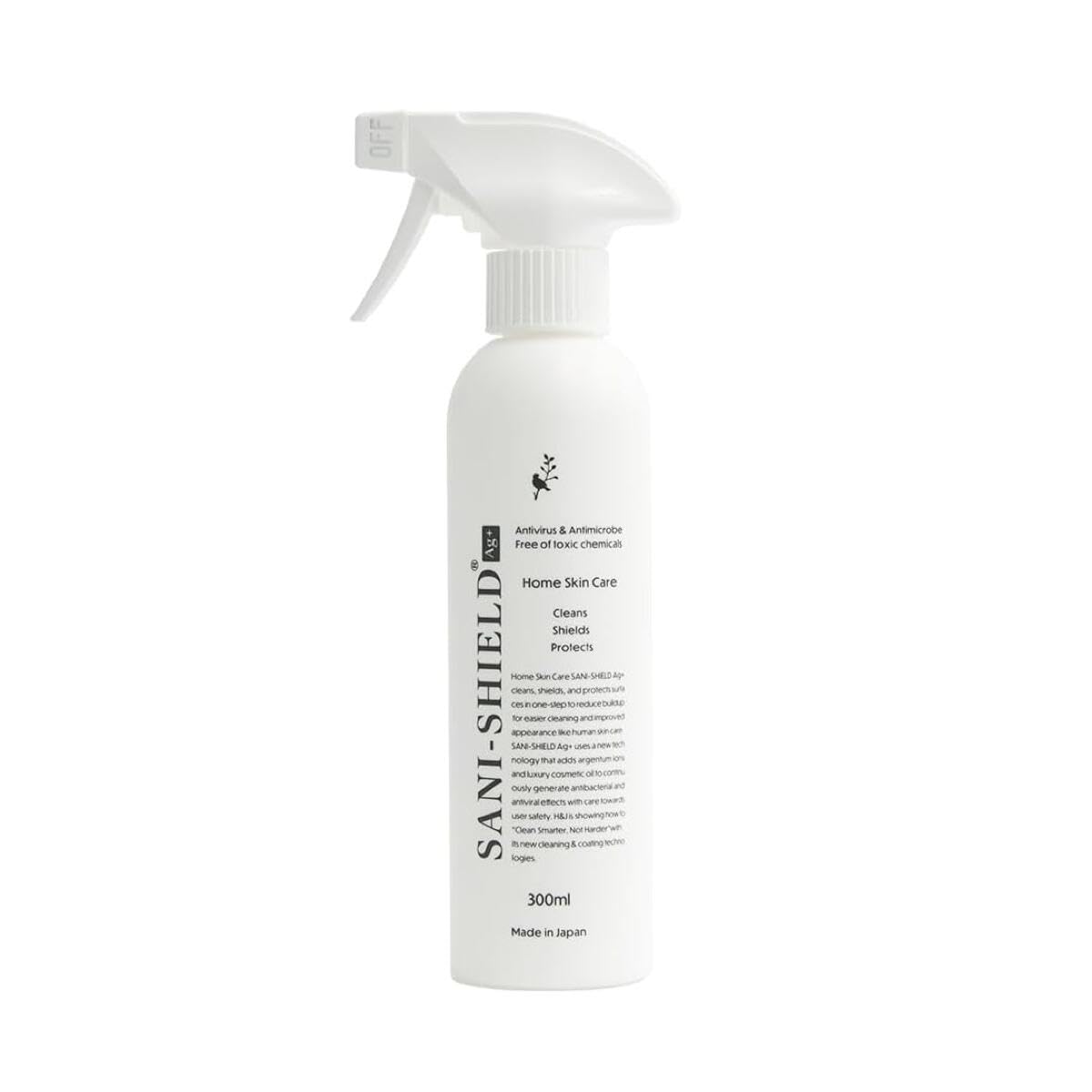 SANI-SHIELD サニーシールドAg+ 除菌スプレー トリガー1本(300ml) サボン クリーナー 中性 抗菌コーティング ウィルス 花粉 消臭 防カビ お掃除 洗浄 撥水 艶 ツヤ 手に優しい 古堅純子 銀イオン ペット臭 日本製