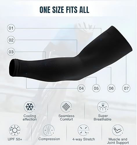 Image of PulGos Combo - UV Protection Arm Sleeves for Men & Women with Thumb Hole | UPF 50 Sun Protection Sleeves for Cricket, Cycling, Running & Bike Riding | Breathable & Cooling Fabric for All-Day Comfort