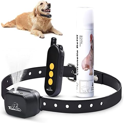 Citronella Bark Collar with Remote Control, Safe Effective 3 Modes Spray Vibration Beep Dog Training Collar【Doesn't Spray Automatically】
