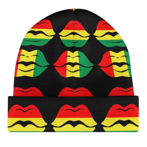 Juneteenth Lips Freedom Day 1865 Kids Beanie Hat for for Girls Boys Children Cap Winter Knitted Chemo Cancer Headwear Accessories Gifts Decoration Black4