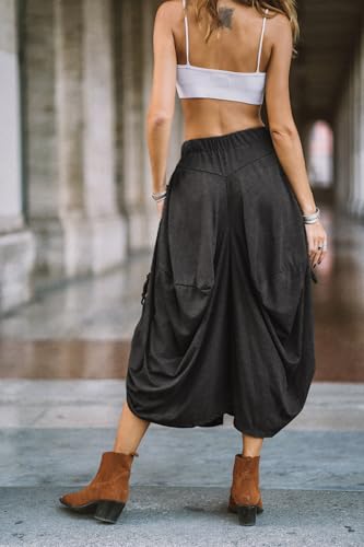 Women's Boho Cotton Harem Pants Comfy Wide Leg Pants Amisha3