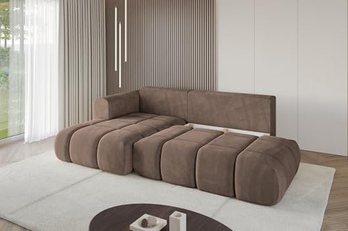 ALTDECOR Ecksofa mit Schlaffunktion und Bettkasten Corner Sofa Bett Eckcouch Couch L-Form Schlafcouch Ausziehbar Wohnlandschaft Schlafsofa Cauchsofa Cloud-L 289x180x40 Braun – Bild 7