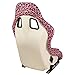 NRG Innovations FRP-303-PK-SAVAGE Prisma Fixed Back Bucket Racing Seat with Bottom Mount Bracket,Pink Savage Cheetah/White Pearl Back