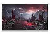 Bloodstained Mire Reimagined Playmat - Fantasy Land Series | 24'x14' Rakdos Red and Black Player Artwork Unique MTG Gift