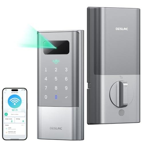DESLOC-US Desloc Palm Vein Smart Lock, K140Plus Rechargeable WiFi Keypad Deadbolt