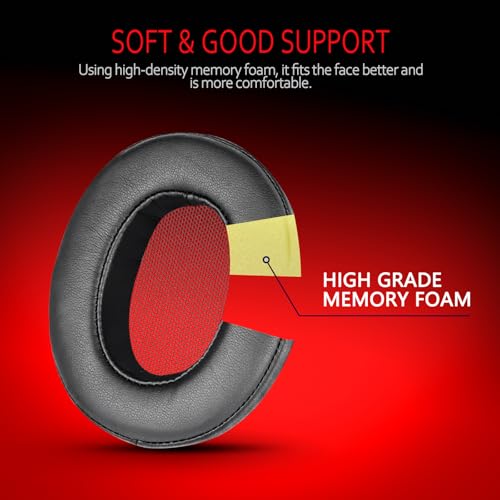 Sony MDR1A Earpads – Compatible con auriculares Sony MDR MV1 y Sony MDR-1A / MDR-1ADAC, almohadillas de repuesto de cuero proteico suave – Negro miniatura 2