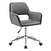 Produktbild WOLTU 1x Arbeitshocker Bürostuhl Schreibtischstuhl Rollhocker Bürohocker Drehhocker mit Armlehne, stufenlos höhenverstellbar, Samt, Dunkelgrau, BS84dgr