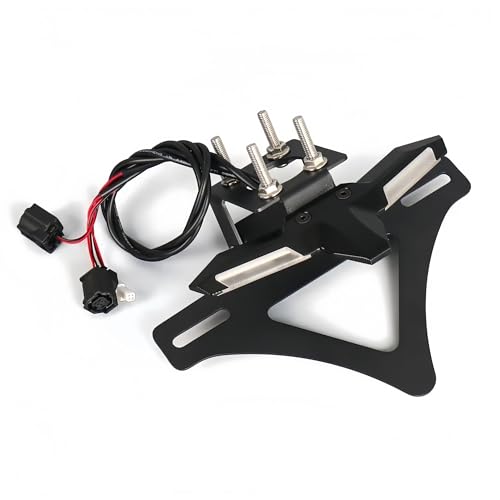 Support de plaque d'immatriculation pour Yamaha YZF-R6 fini alu noir haute résistance 2015-2025