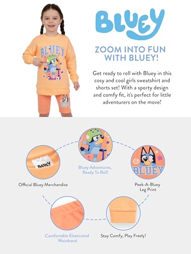 Image of Bluey Outfit | Girls' Clothing Sets | Girls Shorts And Sweatshirt | Kids Sweaters