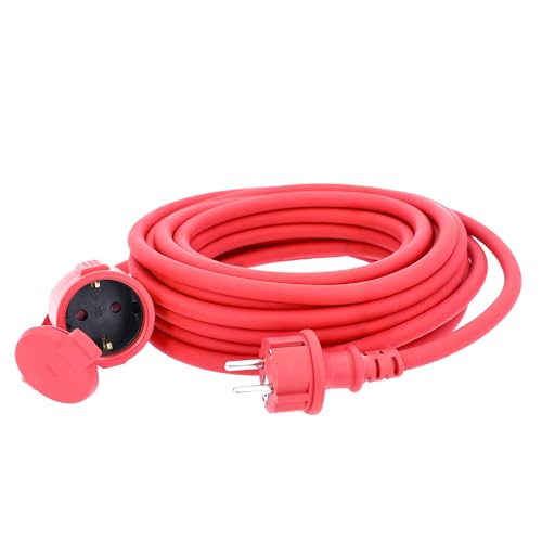 Alargador de cables de 10 m y 230 V as - Schwabe, cable de extensión para exterior IP44 rojo
