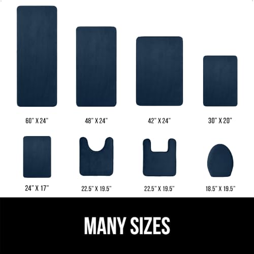 GORILLA GRIP® Memory Foam Bath Rugs, Soft Absorbent Velvet Bathroom Mats, Durable Dots on Underside, Machine Washable Bathmat, Carpet Rug Room Decor for Shower Floor, 60x24 Mat, Navy Blue by GORILLA GRIP - Image 6