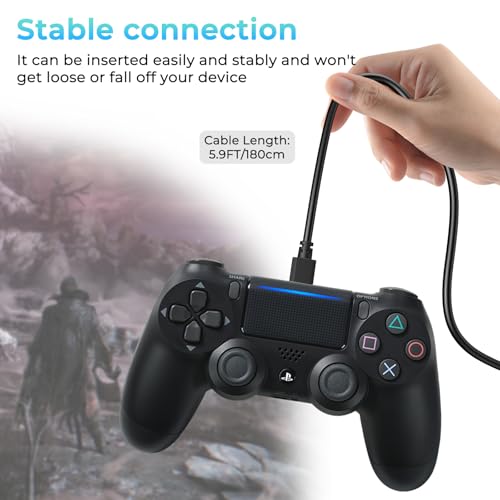PS4 Controller Charging Cable 6FT (2-Pack),Fast Charging & Data Sync Compatible with PlayStation 4/PS4 Pro/PS4 Slim, X Box One Controller
