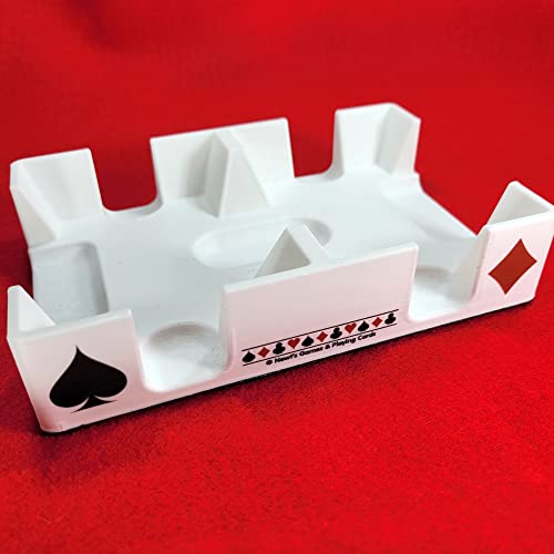 White Plastic Non-Swivel Playing Cardian Card Tray Or Caddy Used For Two (2) Decks Of Cards - Made Of Biodegradable Bioplastic In Usa. #TOP6