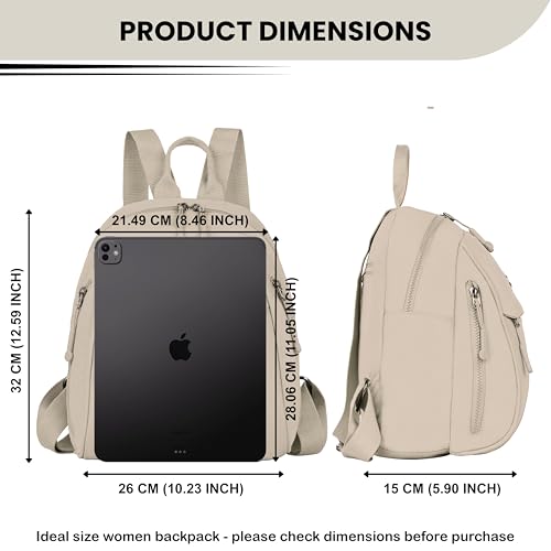 Image of TS WITH TECHSUN Women Mini Backpack | Water-Resistant Compact Bag for Travel, Daily Use & Casual Outings | Fits Only Essentials (L) 26CM X (W) 15CM X (H) 32CM