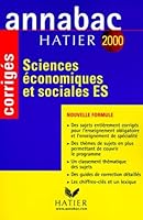 Annabac corrigés 2000 - sciences économiques et sociales ES 2218729083 Book Cover