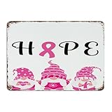 placche in metallo personalizzate con scritta in inglese hope breast cancer awareness, stile retrò, decorazione da parete per la casa, con nastro rosa, per donne, ragazze, uomini, grotte