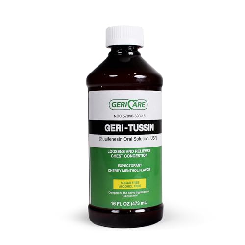 GeriCare Geri-Tussin Guaifenesin Oral Liquid Solution, Sugar-Free, Alcohol-Free Cough and Cold...