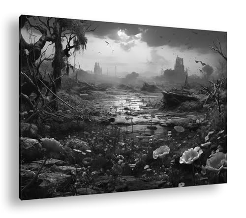 Peinture murale deyoli grand format avec impression sur cadre en bois véritable
