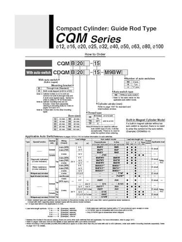 Vérin pneumatique compact CQMB double effet sans aimant - 3