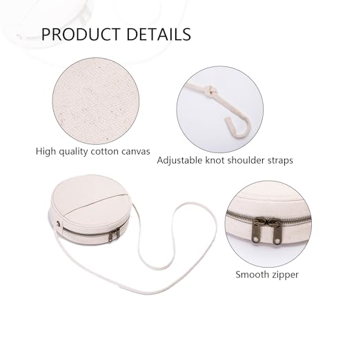 Image of Circle Crossbody Bag for Women NYLON Circle Purse with Zipper Adjustable Knot Shoulder Straps