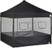 E-Z UP Food Booth Sidewall Kit, Set of 4, Fits 10' x 10' Straight Leg Canopy (Canopy/Shelter NOT Included), Includes 2 Roll-Up Serving Windows, Commercial Grade Mesh, Black