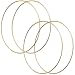 HOHIYA 19 inch Metal Craft Hoop Macrame Ring Dream Catcher Round Brass Plated (Gold,Pack of 4)