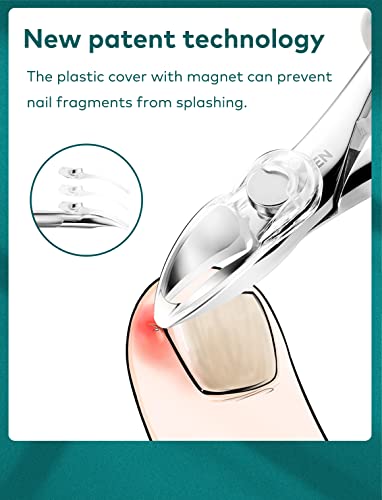 Mr.green Nail Clippers For Thick & Ingrown Toenails ,Heavy Duty Professional Paronychia Tools With Ingrown Nail File,Stainless Steel Toe Nail Clipper With Rubber Handle For Men, Women, Elderly #TOP4