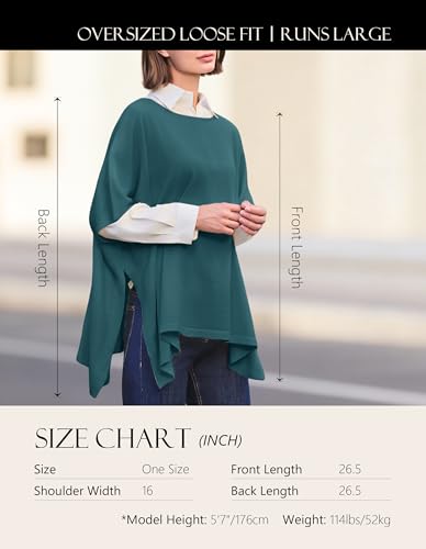 Image of PULI Women's Pullover Poncho Sweater Oversized Knit Layering Top Travel | Sleeveless and Layers Over Any Shirt At Home or Work