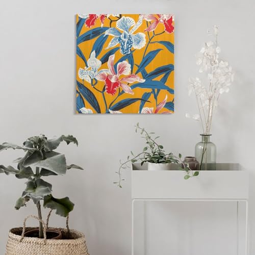Toile murale abstraite jaune moutarde 60x60 cm pour raviver un mur blanc vide - 4