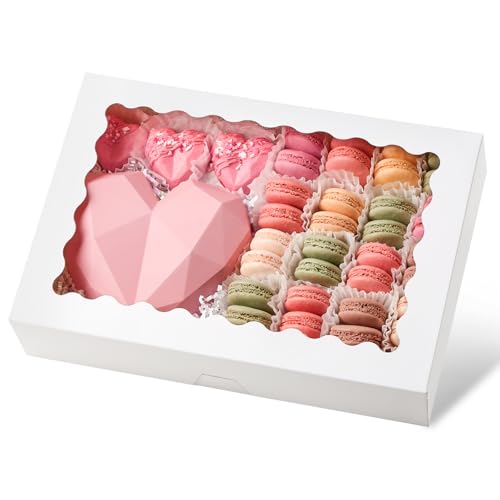 Ocmoiy 20 Pack Cookie Boxes, 14x10x2.5 Inch Large Bakery Boxes