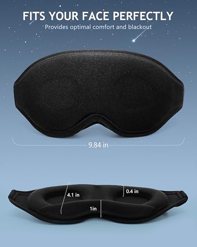 Aosun Sleep Mask, 2 Pack of Super Soft and Comfortable Eye Mask for Sleeping, 100% Blackout Sleep Aid Eye Mask for Men & Women with Adjustable Straps, Suitable for Travel, Night Sleeping, Nap - Image 6