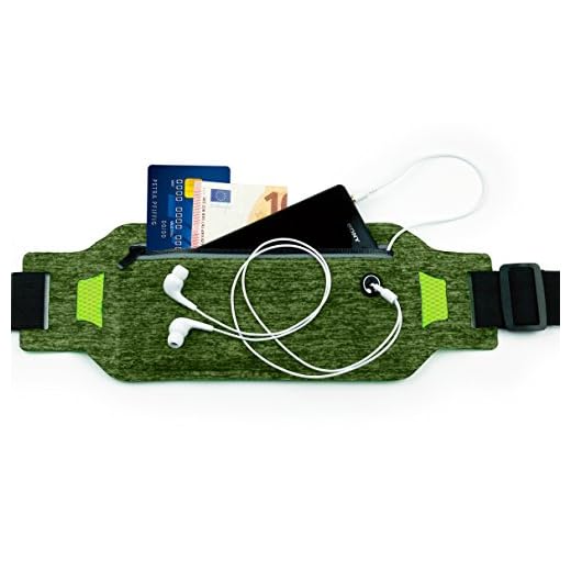 MyGadget Riñonera Belt Deportivo para Télefono Móvil - Cinturón Runing Impermeable para Apple iPhone X 8 7 6 Plus, Samsung Galaxy S8 S7 etc. Verde