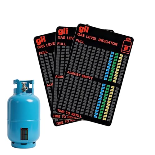 3 Stück Magnetischer Füllstandsanzeiger, Butangasflaschen Gasherd, Gasflaschen Füllstandsanzeige für Propangas, Gasgrillflasche für Heimküche, Outdoor-Grill, Camping, Wohnmobil