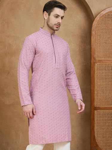 Image of Jompers Embroidered Cotton Kurtas for Men