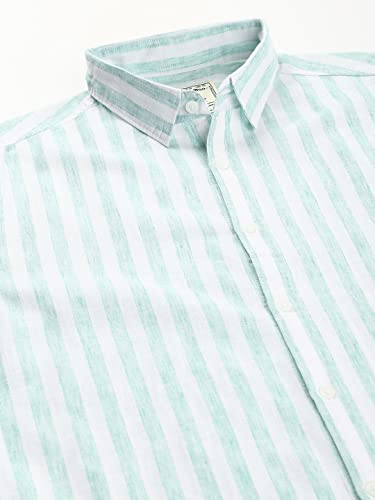 Image of Dennis Lingo Men's Striped Slim Fit Casual Shirt for Men with Spread Collar