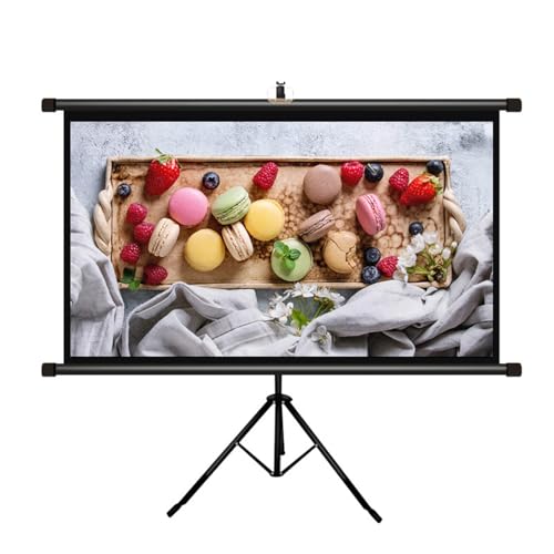 Genérico Pantalla de Proyector Portátil de 60/72 Pulgadas con Soporte, Pantalla de Proyector Extraíble HD 16:9, Trípode de Altura Ajustable(72inch(159x90cm))