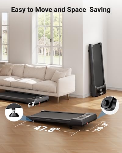 Image of THERUN Walking Pad Treadmill with 9-Level Auto Incline,2.5 HP Brushless Under Desk Treadmill for Home,265 lbs Capacity LED Screen with Remote Control,Portable Walking Pad