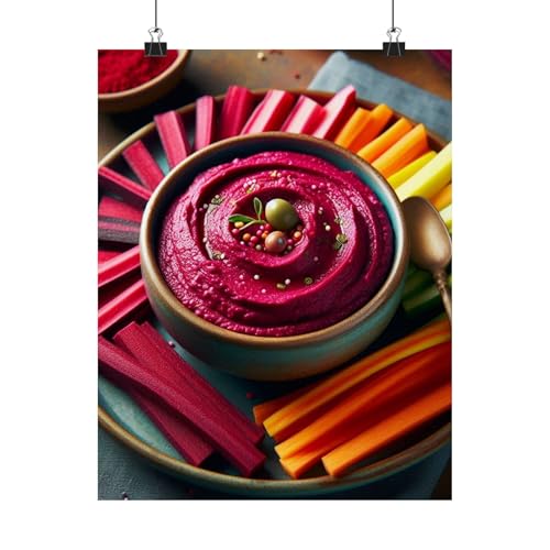 Beetroot Hummus Matte Poster - Deep Magenta Hue - Rainbow