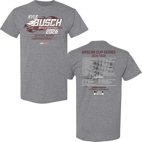 Checkered Flag Sports Kyle Busch 2026 Schedule T-Shirt - Automotive Racing Apparel - XL