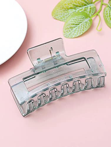 Image of 3 Pcs Korean Style Big Hair Claw Clips For Thin Thick Curly Hair Strong Hold Transparent Gloss Hair Accessories For Women & Girls