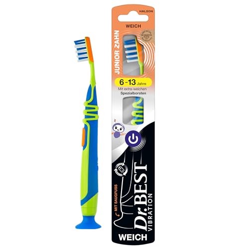 Dr.BEST Vibration Juniorzahn Zahnbürste, Weich (1 Stück), für gründliches Zähneputzen, Farbe kann nicht ausgewählt werden