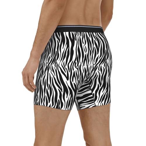 Novastar Mens Extended Length Boxer Briefs - Zebra Print Men Underwear Boxer Briefs With Elastic Band2