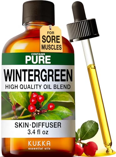 Image of 100% Pure Wintergreen Oil - 3.40 Fl Oz Wintergreen Essential Oil for Hair, Skin, Diffuser, Aromatherapy & DIY Soap Making Scent