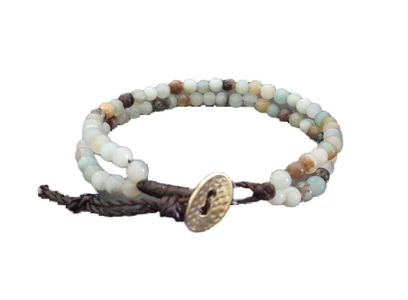 Bracelet amazonite multicolore pour yoga et méditation cordon réglable