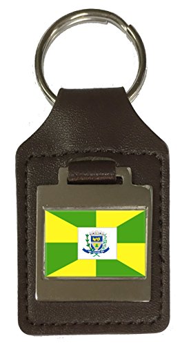 Porte-clés en cuir gravé Ourinhos City Sao Paulo accessoire maroquinerie