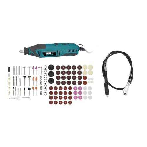 Mini Retifica Philco PRT180 120 Acessórios + Eixo Flexível 180W 127V