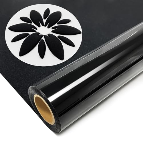 MerryMade Black Puff Heat Transfer 3D 12 x 5 ft for T-Shirt Puff Iron on Rolls for Cutter Machine - Easy to Cut & Weed for Heat Vinyl Design (Black)