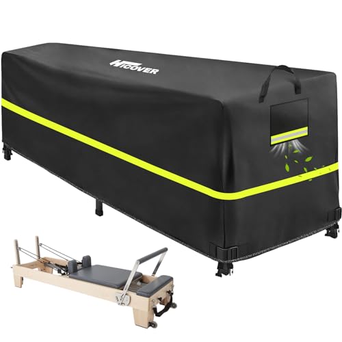Hicover Reformer Protective Cover 600D Heavy Duty 100% Waterproof Pilates Reformer Covers for Reformer Protective for 101 W x 31 D x 23 H Pilates Reformer with Air Vent and Reflective Strip