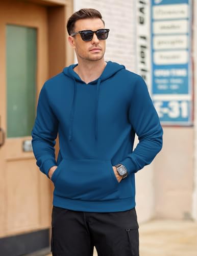 Image of COOFANDY Men's Hooded Pullover Casual Long Sleeve Drawstring Gym Hoodies Sweatshirts with Pocket
